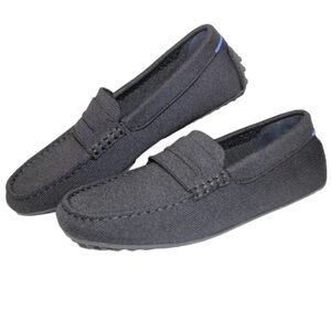 Rothy's The Driving Loafer Men Sz 12 Navy Blue Knit Fabric Slip On Casual
